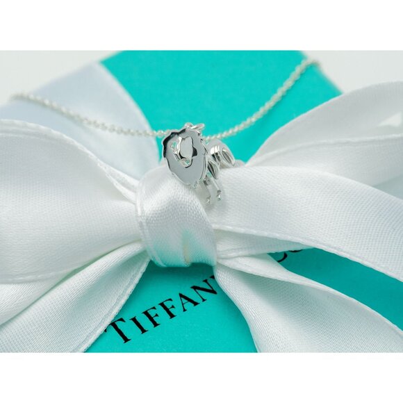 Tiffany & Co. Lion Necklace Save the Wild Lion Charm Pendant in Silver 16" Chain - Picture 3 of 8